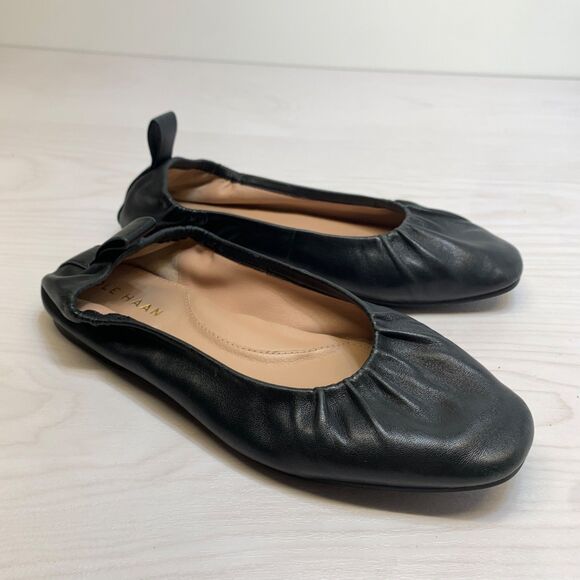 Cole Haan Womens 6B York Black Leather Ballet Flats Soft Flexible - Picture 1 of 9